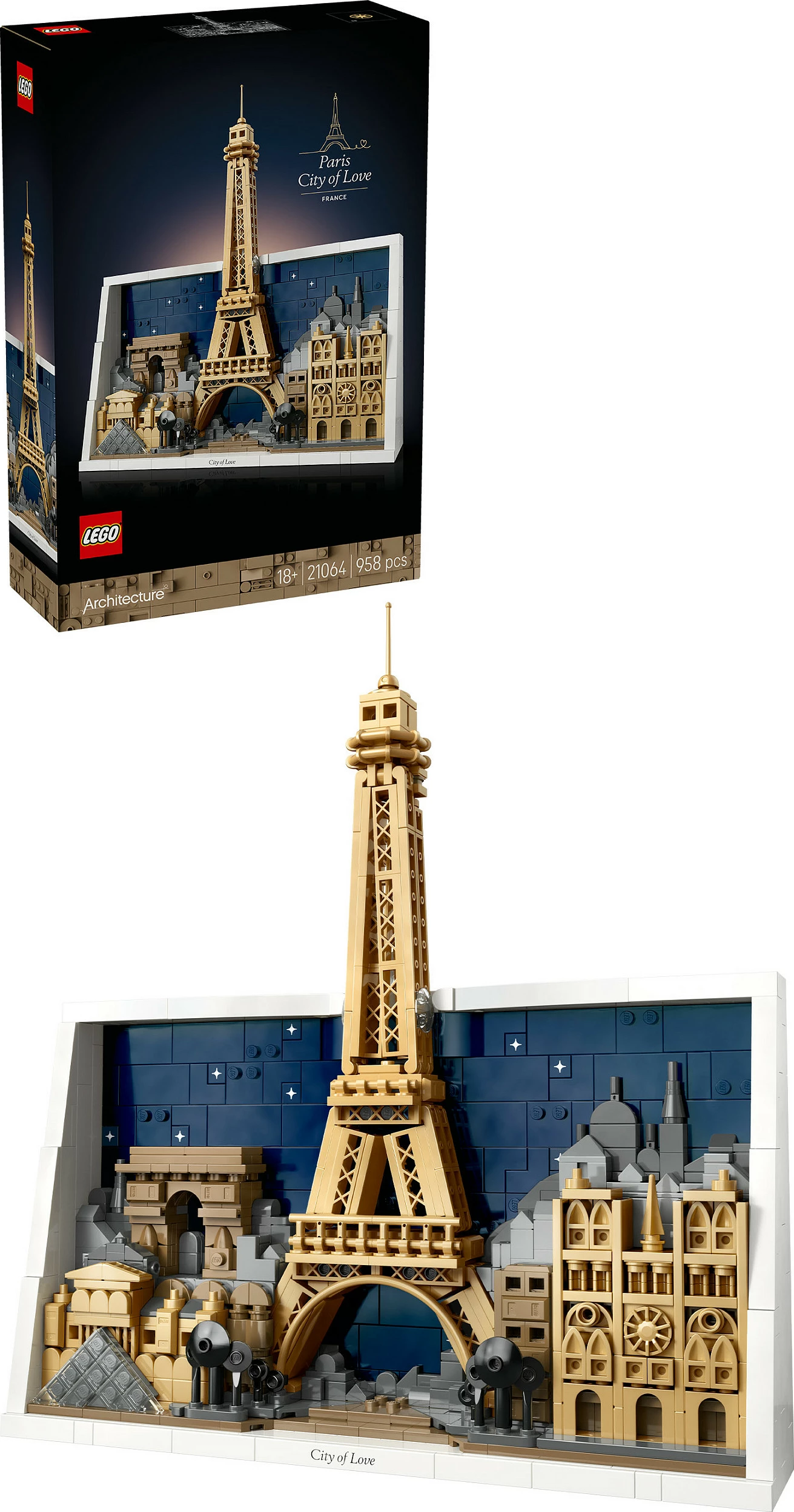 Set ndërtimi LEGO Architecture Paris City of Love 21064, 958 copa, multikolor