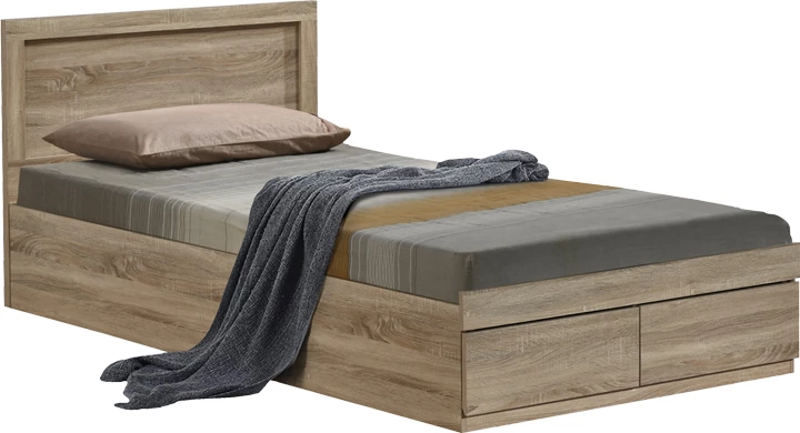 Krevat Olympus me sirtar, ngjyrë lisi të çelët, 100x200cm