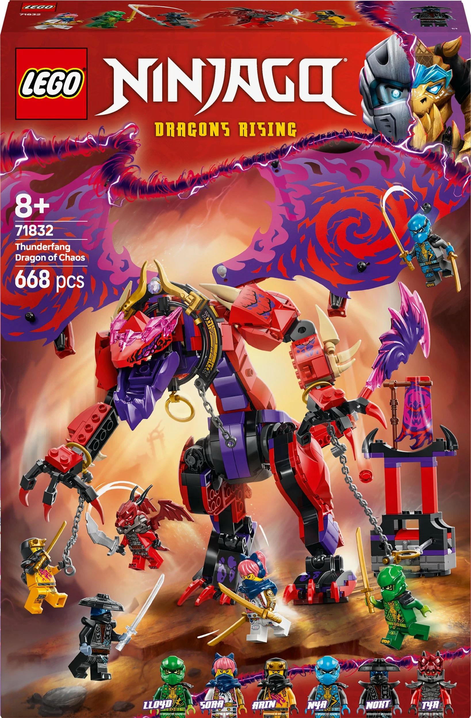 Set LEGO NINJAGO Chaos Dragon Fangthunder 71832, 668 copë