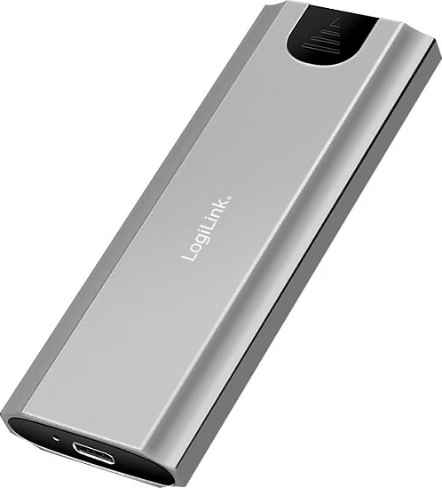 Kasë eksterne për SSD NVMe LogiLink, USB 3.2 Gen2, USB-C, argjend