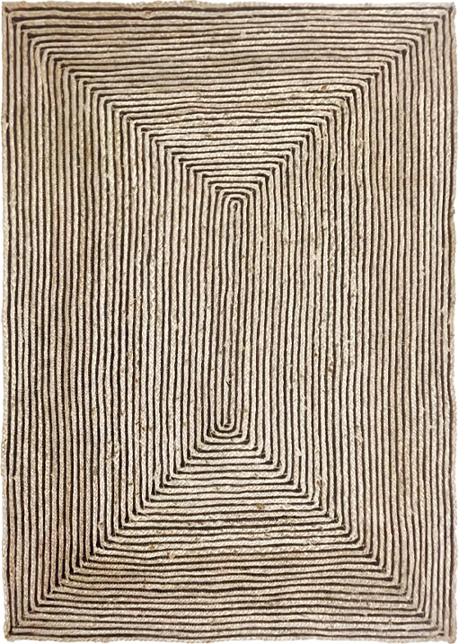 Qilim Mamba për dhomë dite, 210x140, jute, natyral e zi