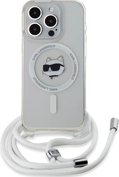 Mbështjellës Karl Lagerfeld IML Choupette Head & Cord MagSafe për iPhone 14 Pro, Transparent