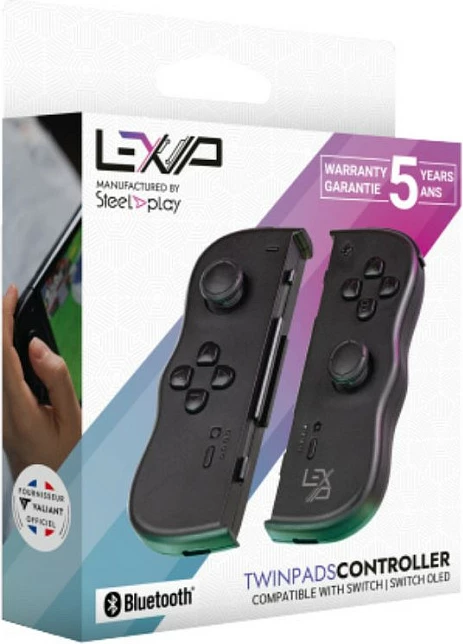 Gamepad LEXIP Adventure Twinpads, Bluetooth wireless, për Nintendo Switch/Switch OLED, i zi