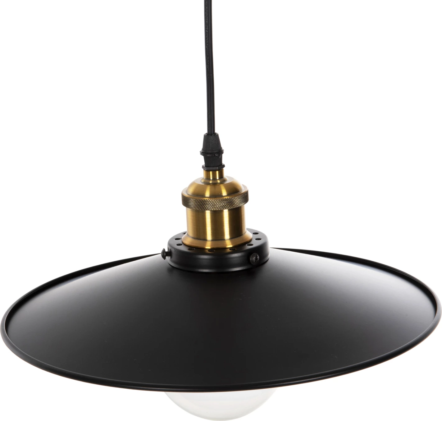 Llambë varëse tavani FH4162, metal i zi, detaj ari në majë, Φ30x109H cm