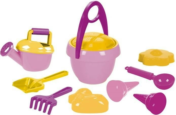 Set lodrash rëre Lena 05421, 10 pjesë, Rozë/Vjollcë/E verdhë