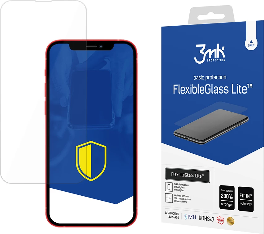 Xham i temperuar hibrid për ekran, 3mk FlexibleGlass Lite për iPhone 13 Pro, Transparent