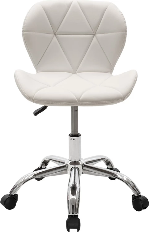 Karrige zyre Frea II, lëkurë sintetike e bardhë, 47x52x82-95 cm