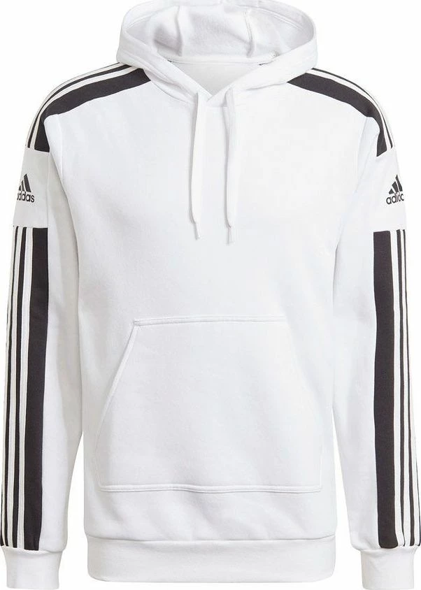Duks me kapuç Adidas B14873, XL, me xhep, pa zinxhir, bardh e zi