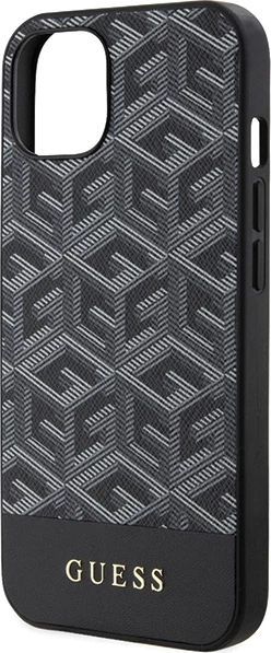 Mbështjellës Guess GCube Stripes MagSafe për iPhone 15 / 14 / 13, i zi