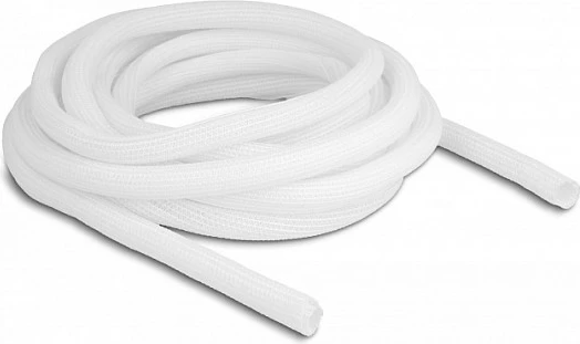 Mbështjellës i gërshetuar për kabllo DeLOCK, vetë-mbyllës, 5 m x 13 mm, poliester, i bardhë
