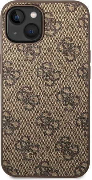 Mbështjellës Guess 4G Saffiano për iPhone 14, 6.1", kafe, hardcase