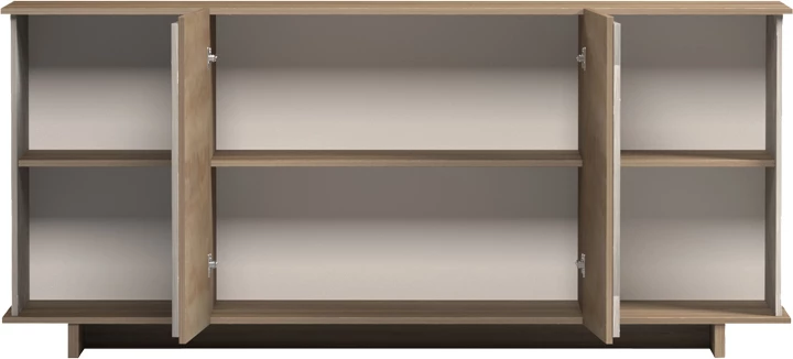 Bufe Zafore, pamje mermeri gri-bezhë, sonoma, 180x45x80cm