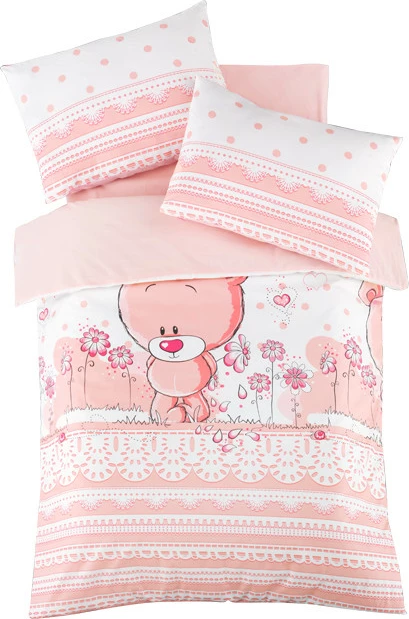 Set mbulesash për quilt për bebe, ngjyrë rozë dhe e bardhë, L'essentiel