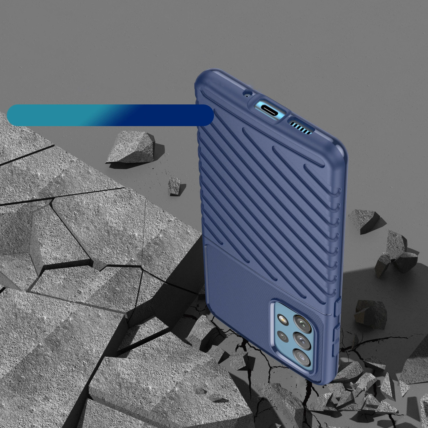 Mbështjellës Hurtel Thunder Case për Samsung Galaxy A73, i kaltër
