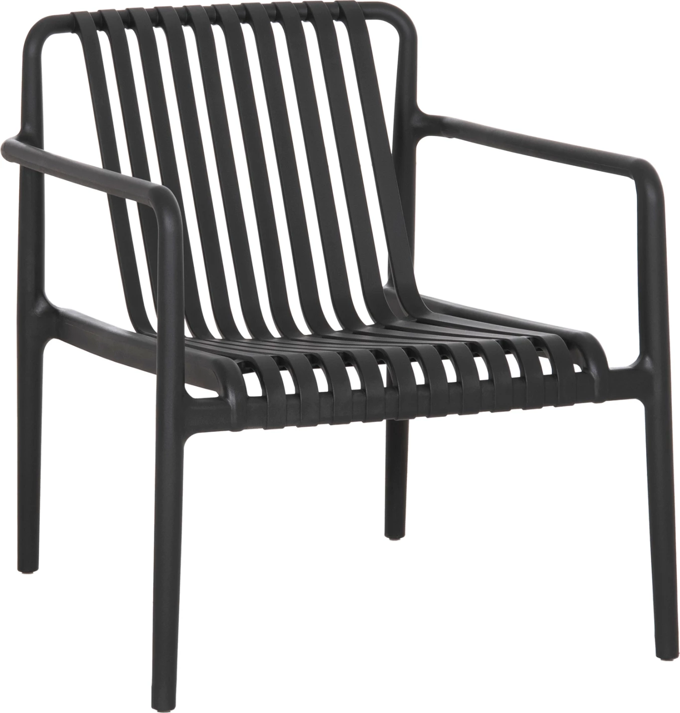 Karrige lounge për jashtë, ngjyrë e zezë, polipropilen, MALEN FH6626.02, 66x77x76cm