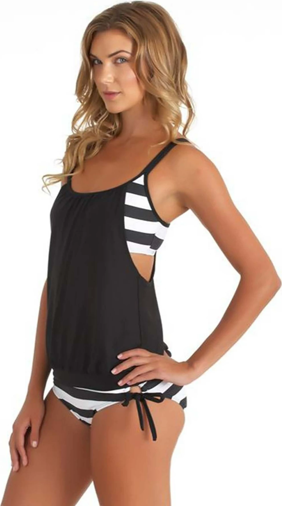 Monokini Jumeon, MS41990, e zezë dhe e bardhë