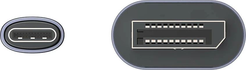 Kabll Unitek USB-C në DisplayPort, 1.8m, 80Gbps, HDR, 16K/8K, gri