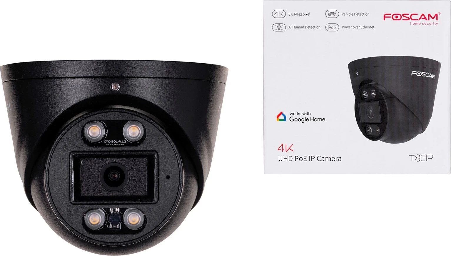 Kamera IP POE FOSCAM T8EP 8MP, e zezë