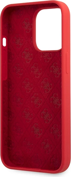 Mbështjellës Guess GUHCP13XLSLMGRE për iPhone 13 Pro Max 6.7", silikon, e kuqe