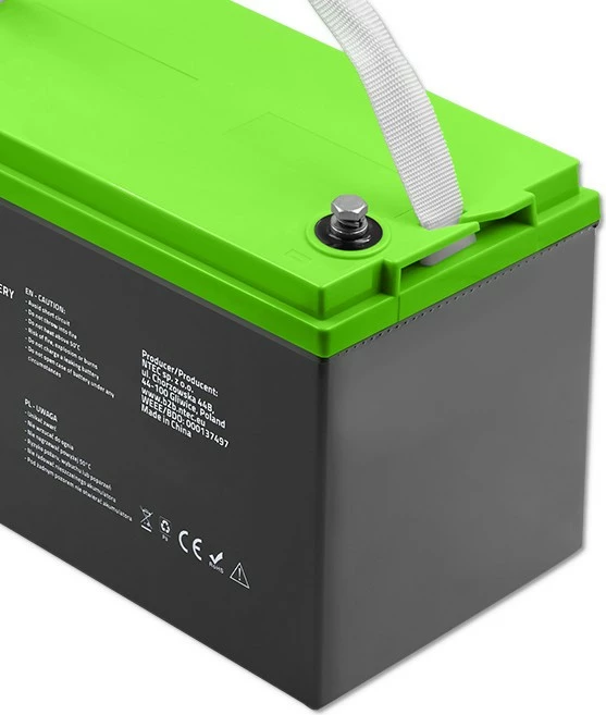 Bateri xhel Qoltec 100Ah 12V, Model 53080, e zezë me të gjelbër