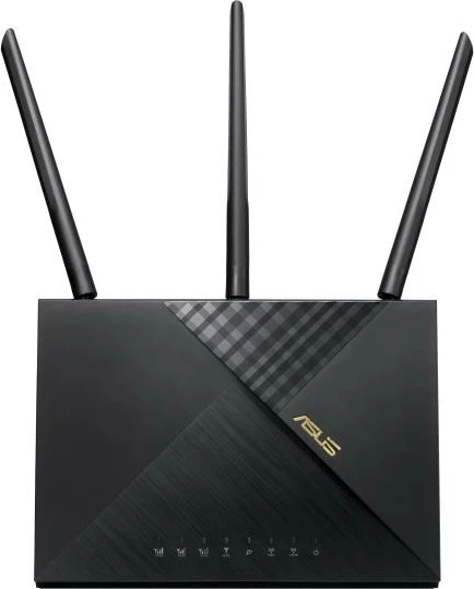 Ruter Wi‑Fi 6 LTE, Asus 4G-AX56 (90IG06G0-MO3110), AX1800 dual-band, modem 4G Cat 6 me Nano SIM, 4x Gigabit LAN, e zezë