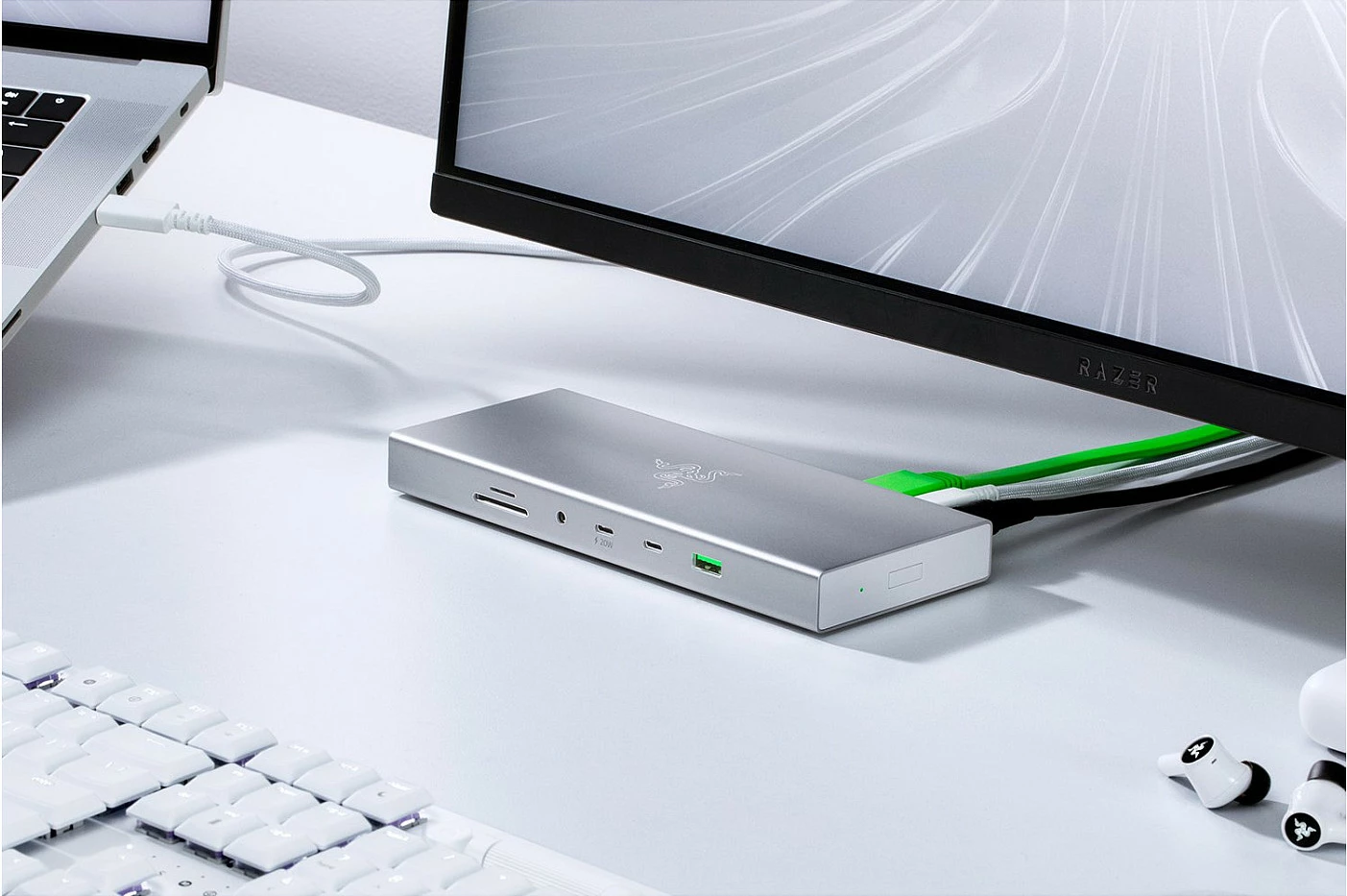 Docking station Razer USB 4, 14 porta, 4K 120Hz, 100W PD, Silver (Mercury)