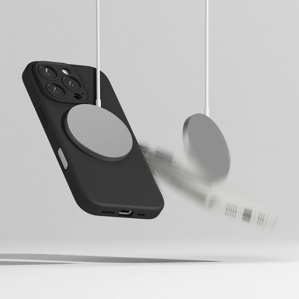 Mbështjellës Ringke Silicone MagSafe për iPhone 16 Pro Max, i zi