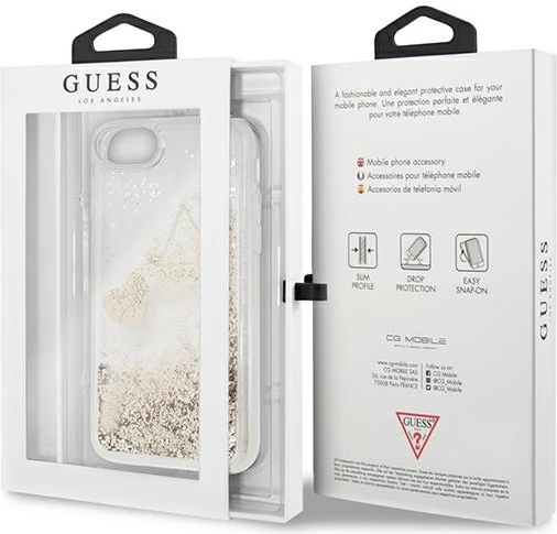 Mbështjellës Guess GUOHCI8GLHFLGO për iPhone 7/8/SE 2020/SE 2022, Glitter Charms, i artë