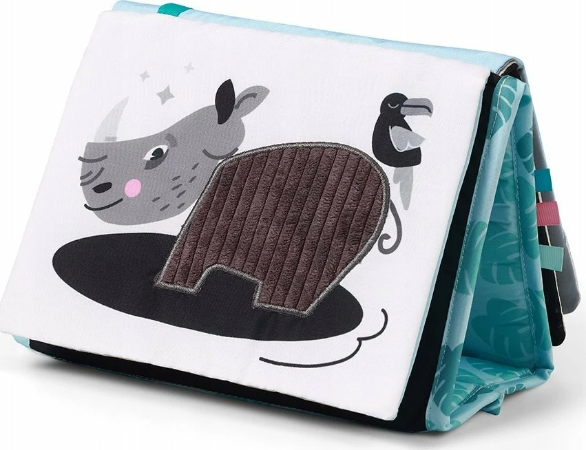 Libër sensorik BabyOno Safari 1564, 21x15 cm, dy-anësor bardhë-e-zi/shumëngjyrësh