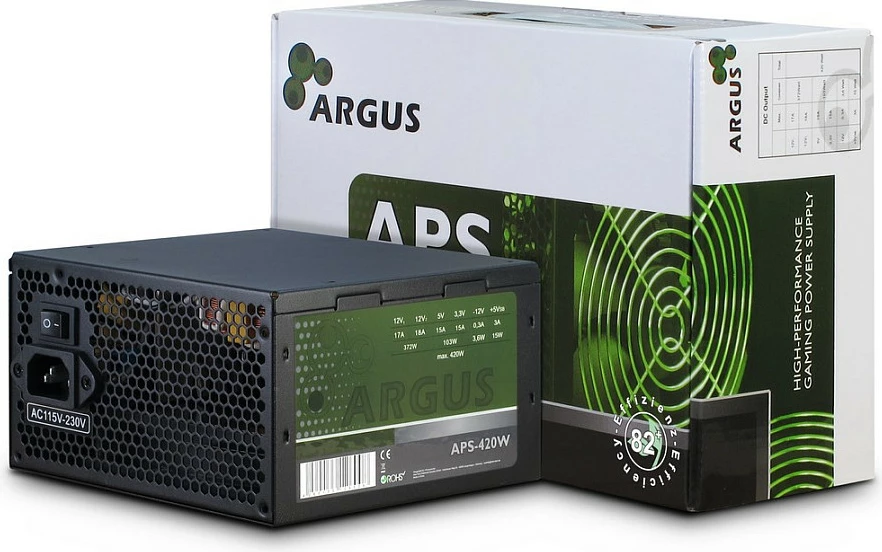 Kasë Inter-Tech Argus APS, 420 W, 115 - 230 V, 47 - 63 Hz, e verdhë