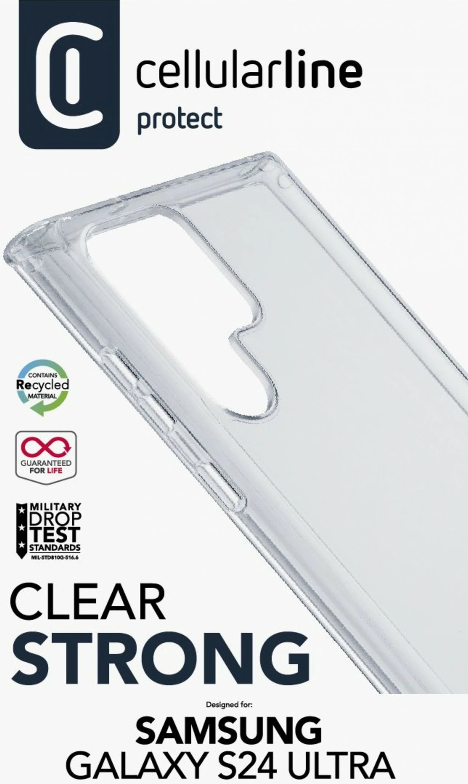 Mbështjellës Cellularline për Samsung Galaxy S24 Ultra, transparent