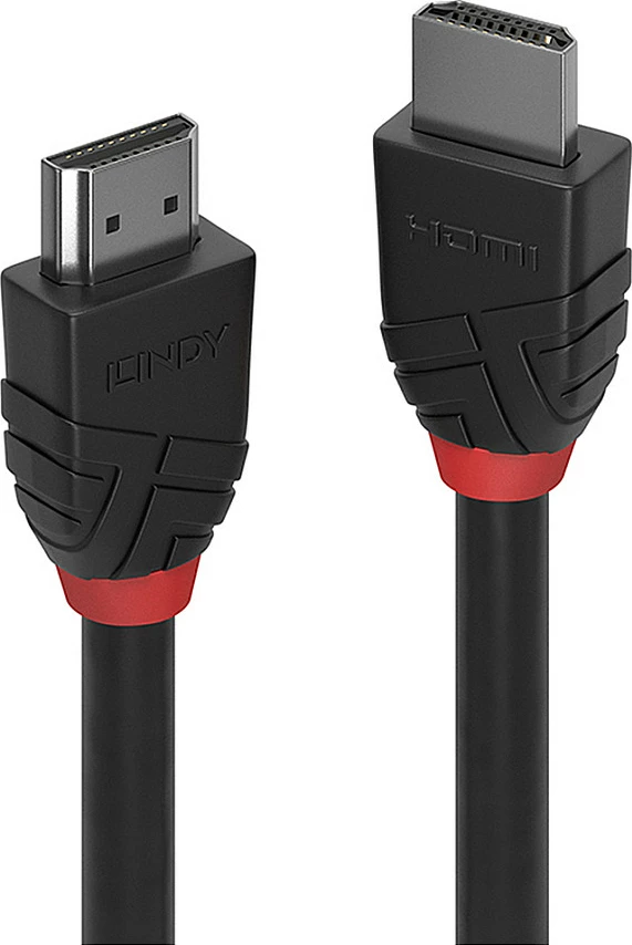Kabllo HDMI Lindy Black Line, High Speed HDMI 2.0, 1m, 4K 60Hz, e zezë