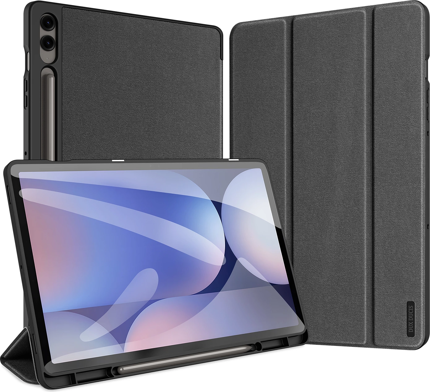 Mbështjellës tablet Dux Ducis Domo për Samsung Galaxy Tab S10+, S9+, S9 FE+, ECO lëkurë PU, me stand dhe kapak, e zezë