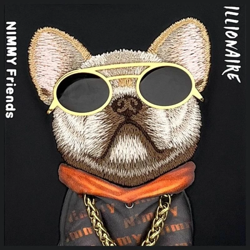 Kapak telefoni Nimmy Glasses Cool Dog për iPhone 16 Pro, i zi