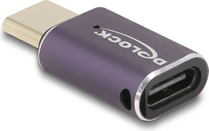 Adapter USB-C DeLOCK USB4 Gen 2x2, 40 Gbps, PD 3.1 240 W, 8K, metal, antracit