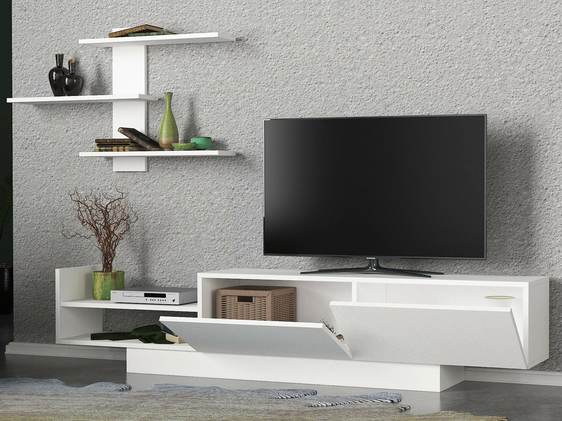 Komodë TV Hanah Home, Egemen, e bardhë