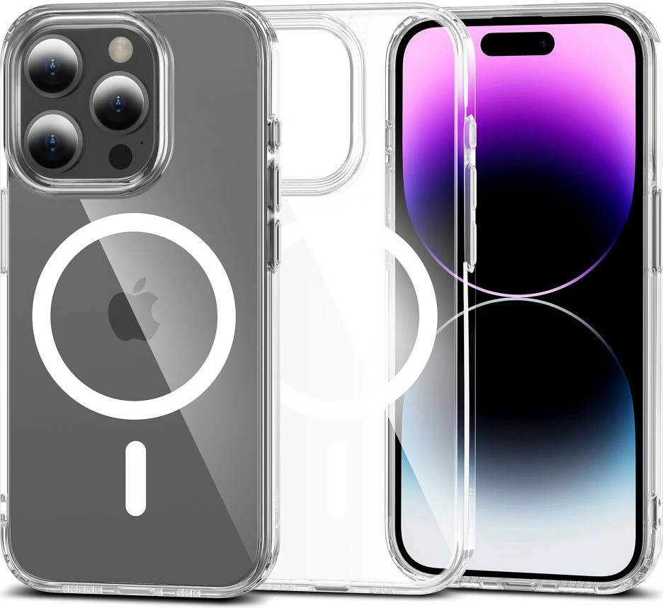 Mbështjellës Tech-Protect FlexAir Hybrid MagSafe për iPhone 15 Pro Max, Transparent