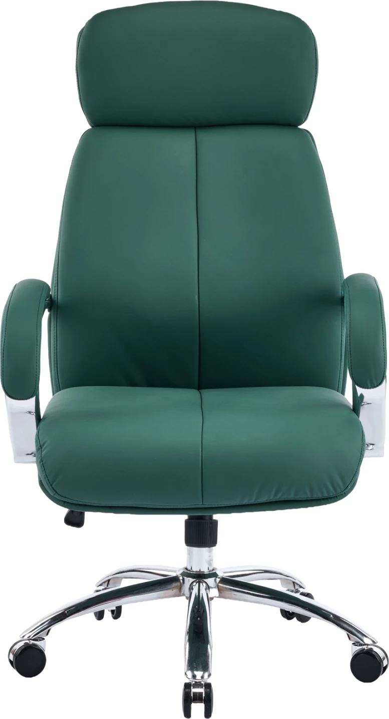 Karrige zyre TOREN, lëkurë sintetike e gjelbër, bazë kromi, 66x74x128cm