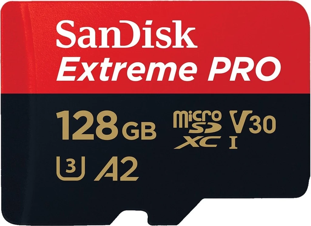 Kartë e memories SanDisk Extreme PRO, MicroSDXC, 128 GB, Class 10 + përshtatës SD