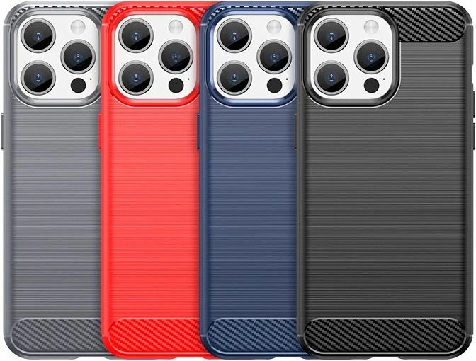 Mbrojtëse telefoni Hurtel Carbon Case për iPhone 15 Pro Max, kaltër [Ngjyra: Kaltër]