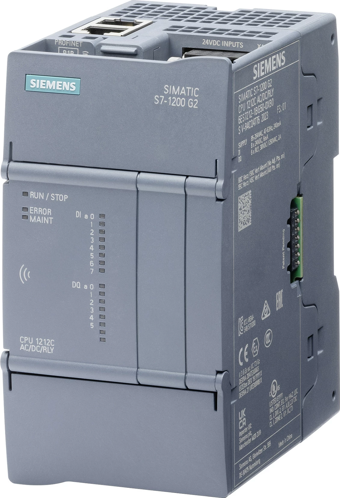 PLC kontrollues Siemens SIMATIC S7-1200 G2 CPU 1212C 6ES7212-1HG50-0XB0, DC/DC/Relé