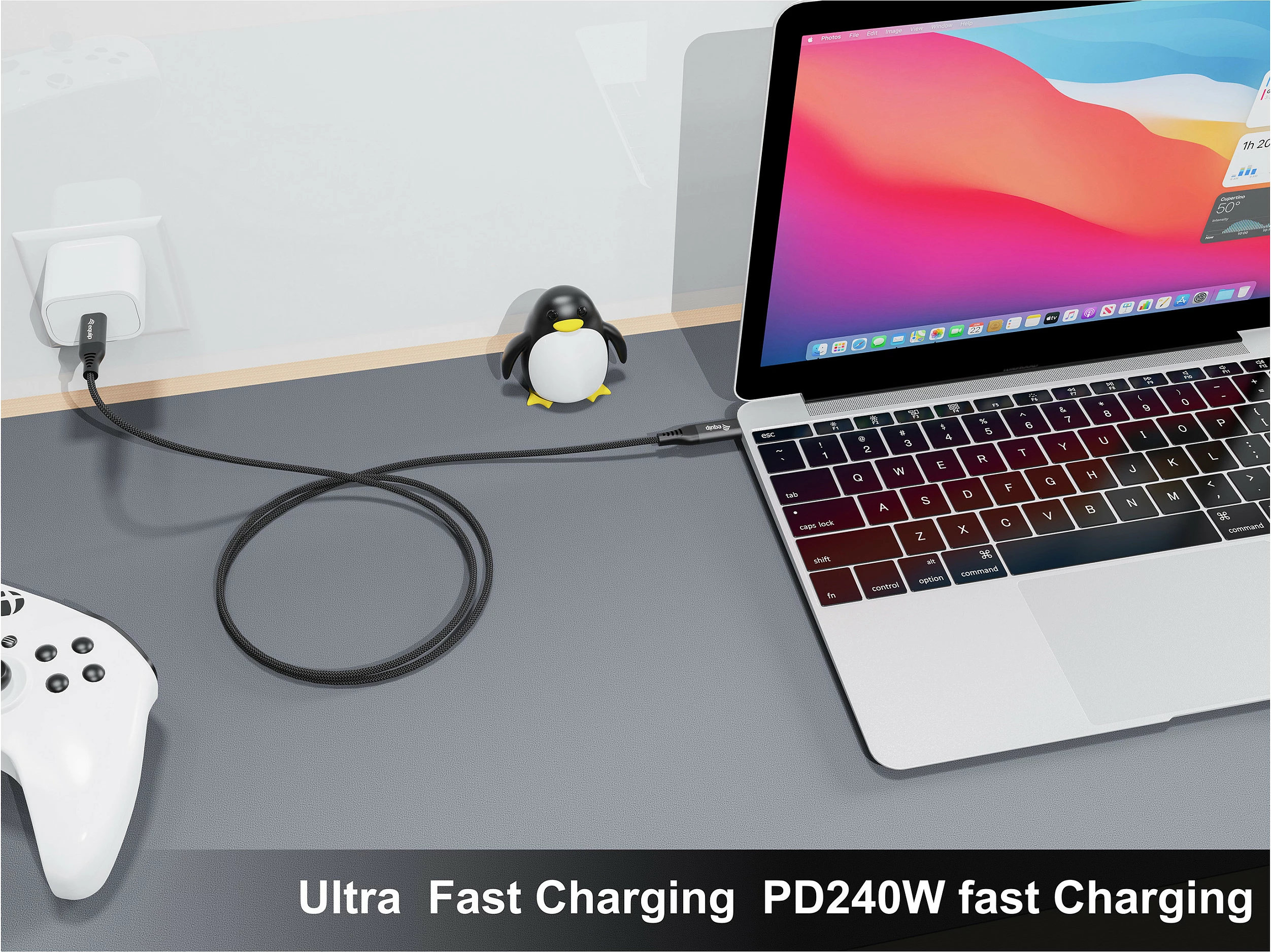 Kabllo USB-C EQUIP 128389 USB4, C në C, 1.2 m, 40Gbps, PD 240W, 8K/60Hz, e zezë
