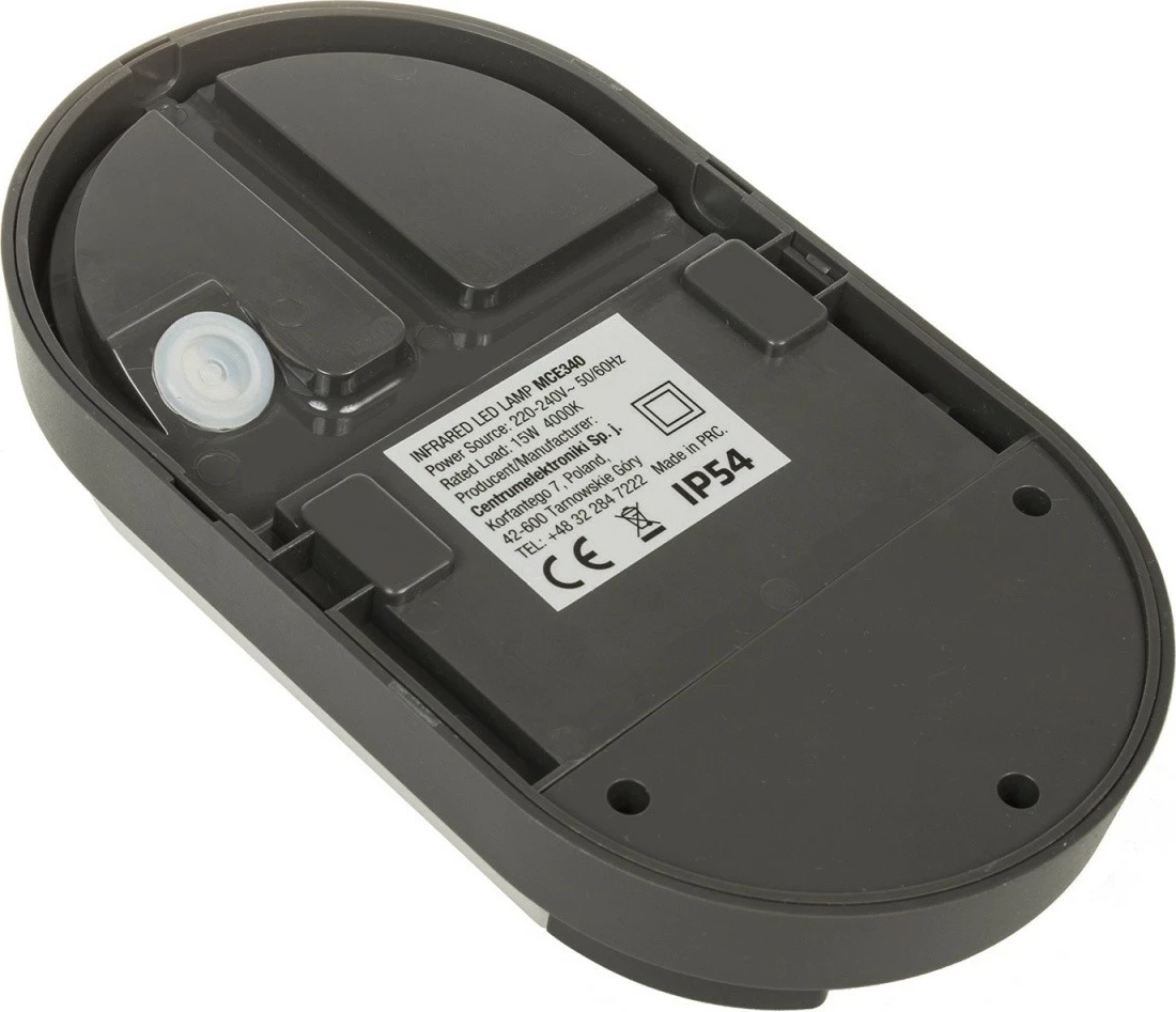 Llampë LED Maclean MCE340 GR me sensor lëvizjeje, 15W, 4000K, gri