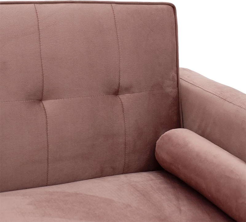 Divan 3-vendësh, shtrat, kadife, ngjyrë mollë e kalbur, 190x80x84cm