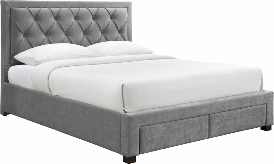 Krevat Noble për dyshek 160x200cm, ngjyrë gri e errët, 216.5x165x122