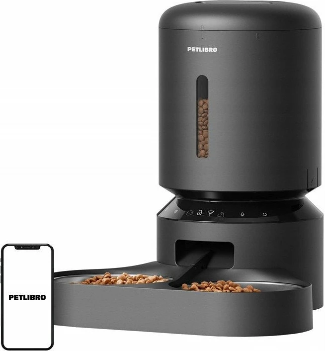 Ushqyes automatik për kafshë Petlibro Granary PL-AF103-36B, WiFi, 5L, dy tasa, i zi