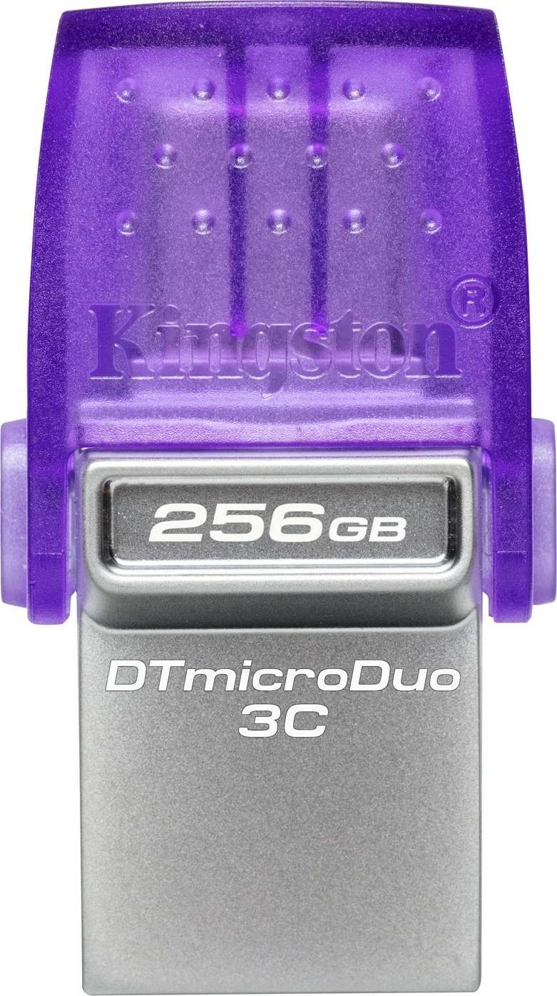USB Kingston DataTraveler microDuo 3C 256GB, stainless steel/vjollcë