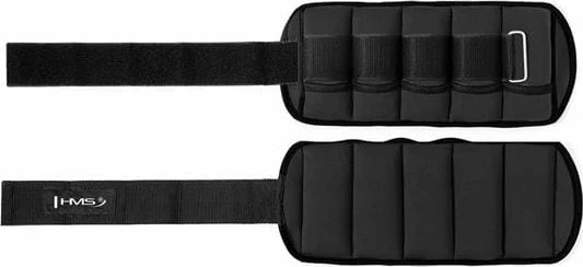 Pesha për kyçe dhe duar HMS ONK05 2 x 2.5 kg, e rregullueshme, e zezë (set 2 copë)