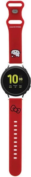 Rrip silikoni për smartwatch Hello Kitty Silicone Kitty Head, 20mm, Kuq