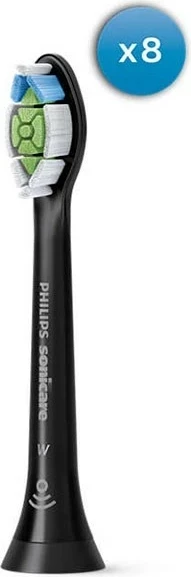 Koka zëvendësuese për furçë dhëmbësh Philips Optimal White HX6068/88, 8 copë, e zezë